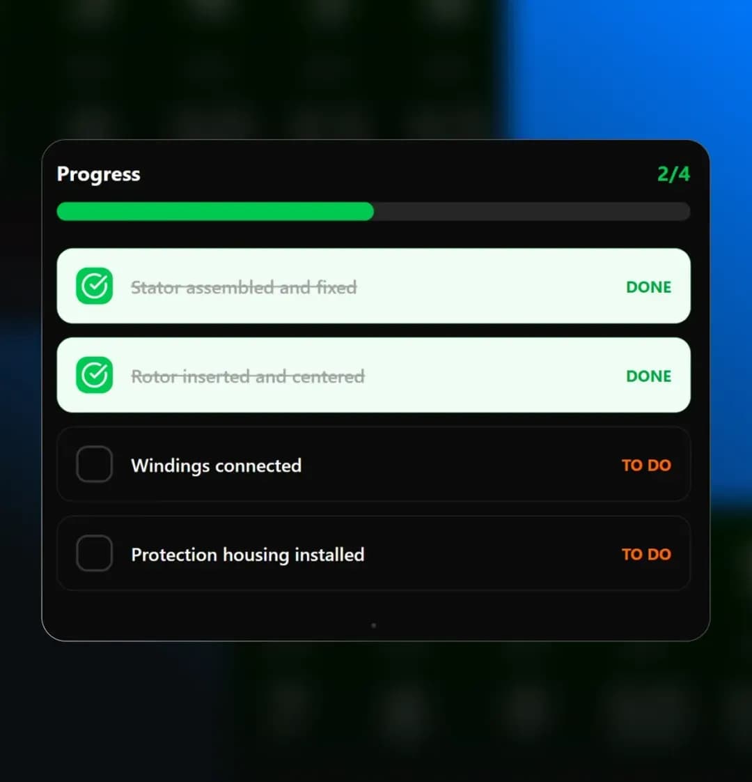 Checklists and integrated tracking