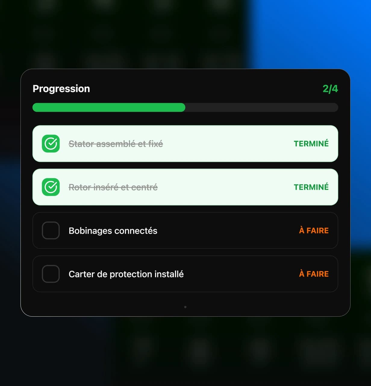 Checklists et suivi intégré